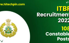 ITBP Constable Recruitment 2022 – Apply Online for 108 Posts