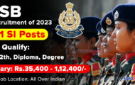 SSB Recruitment 2023 – Opening for 111 SI Posts | Apply Online