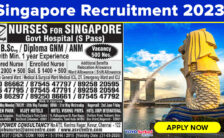Singapore Recruitment 2023 – Openings for 500 Nurse Posts | Walk-in Interview